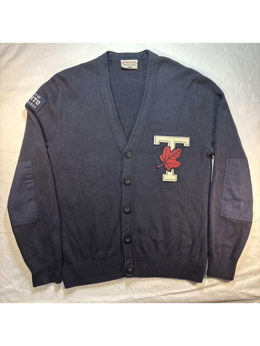RED CANOE University Of Toronto Varsity Blues Cardigan Button Up Size M